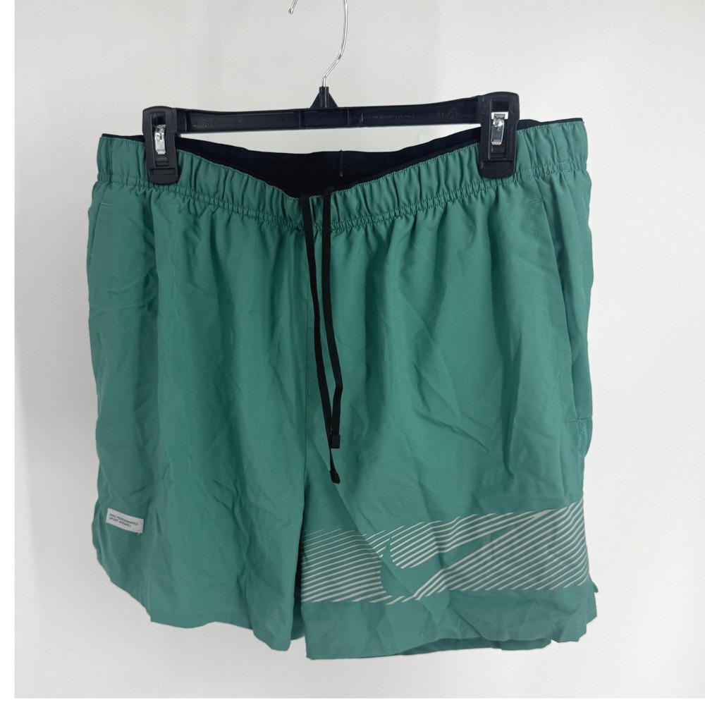 Nike Mens Dri-FIT Performance Running Shorts Teal Green 5 Inch Inseam Large Gym